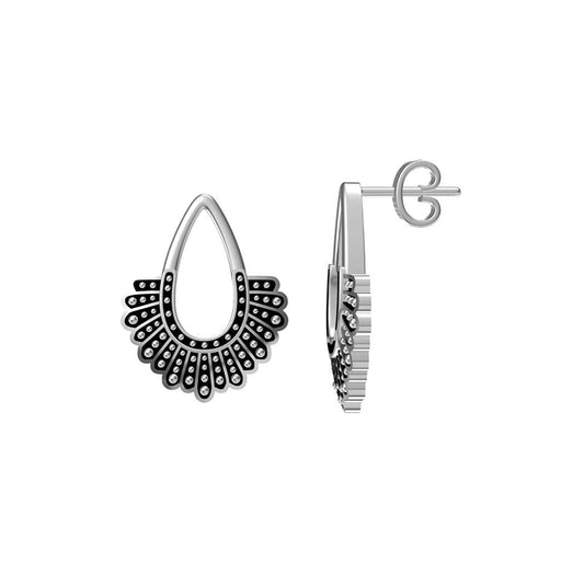 925 Sterling Silver Stud RBG Dissent Collar Earrings