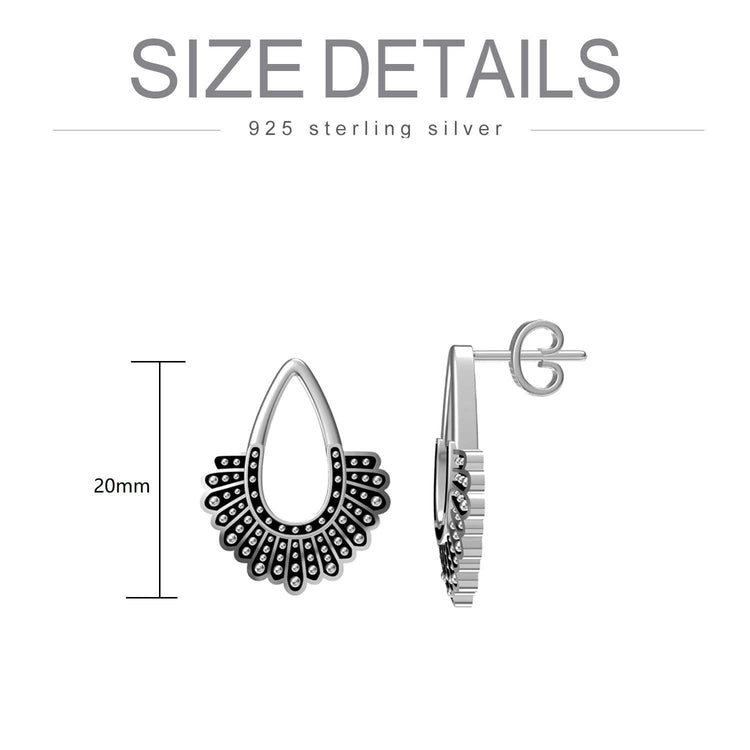 925 Sterling Silver Stud RBG Dissent Collar Earrings