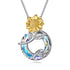 925 Sterling Silver Sunflower Necklace With Swarovski Crystal - onlyone