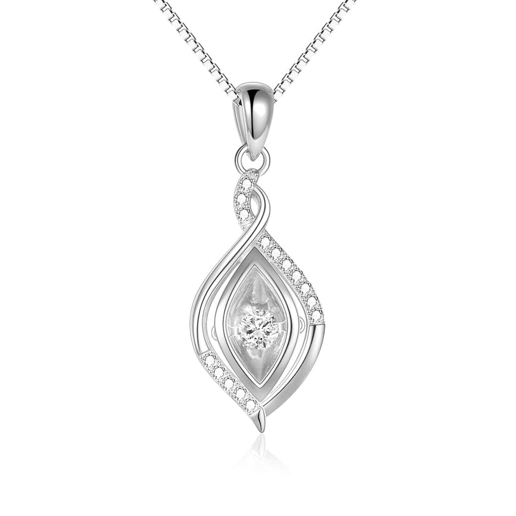 925 Sterling Silver Round 3mm Moissanite Halo Pendant Necklace