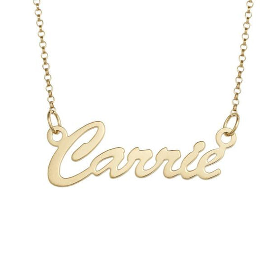 925 Sterling Silver "Carrie" Style Custom Name Necklace Nameplate Necklace - onlyone