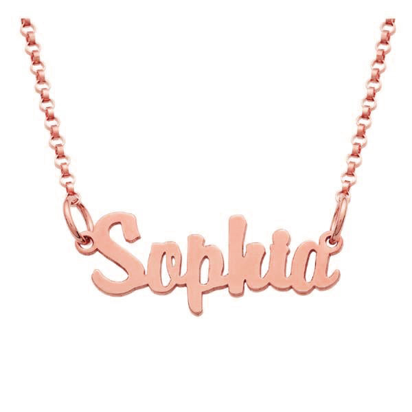 925 Sterling Silver "Sophia" Style Custom Name Necklace Nameplate Necklace - onlyone