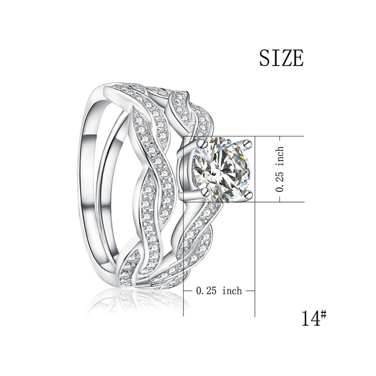 925 Sterling Silver Wedding Rings Engagement Rings Promise Rings Bridal Set Made By Cubic Zirconia - onlyone