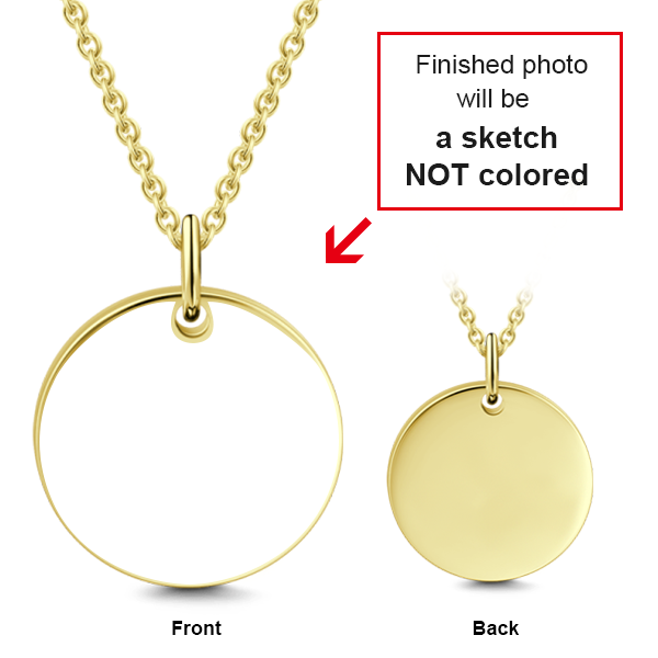 14K Gold Personalized Kids Engraved Photo Necklace Adjustable 16" - 20" - onlyone