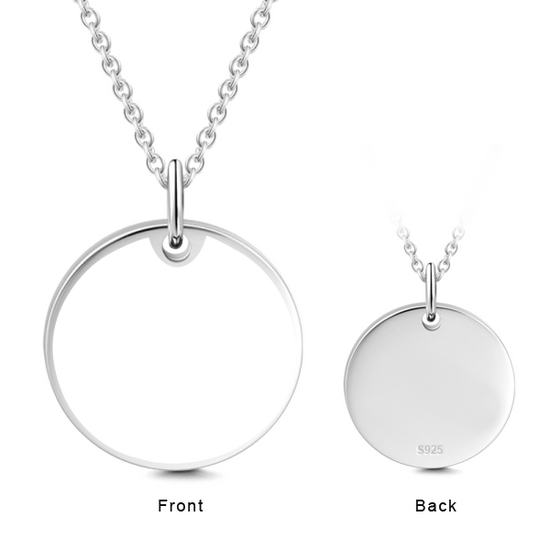 925 Sterling Silver Kids Engraved Photo Necklace Inspirational Gift - onlyone