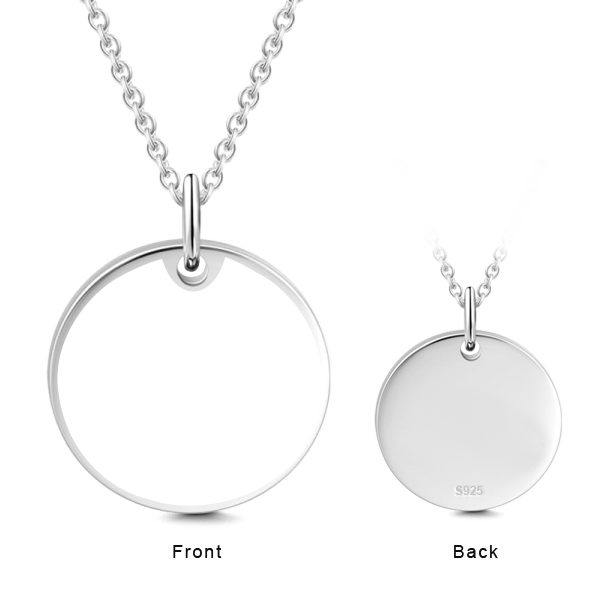 925 Sterling Silver Kids Engraved Photo Necklace Inspirational Gift - onlyone