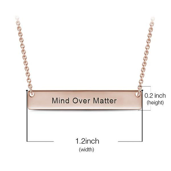 925 Sterling Silver Custom Engraved Bar Necklace, I Love You To The Moon and Back - onlyone