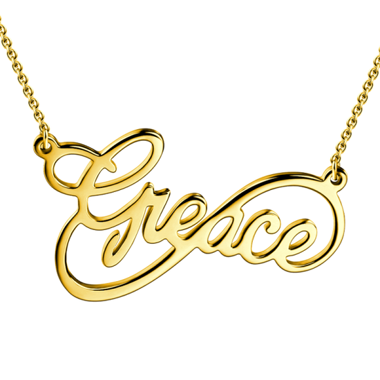 14K Gold Personalized Infinity Name Necklace   White Gold/Yellow Gold/Rose Gold - onlyone