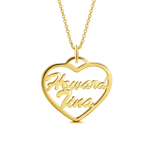 10K/14K Gold Personalized Heart Name Necklace Adjustable 16" - 20" White Gold/Yellow Gold/Rose Gold - onlyone