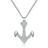 925 sterling silver ship's anchor fashion necklace - onlyone