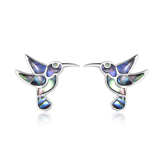 925 sterling silver, little hummingbird stud fashion earrings - onlyone