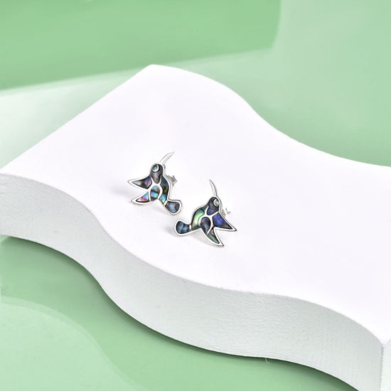 925 sterling silver, little hummingbird stud fashion earrings - onlyone