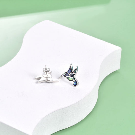 925 sterling silver, little hummingbird stud fashion earrings - onlyone