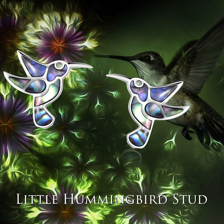 925 sterling silver, little hummingbird stud fashion earrings - onlyone