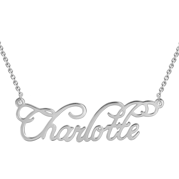 "Charlotte" Style 14K Personalized Name Necklace Adjustable 16" - 20"  White Gold/Yellow Gold/Rose Gold - onlyone