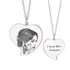 925 Sterling Silver Heart Engraved Photo Necklace, Memorial Gift - onlyone