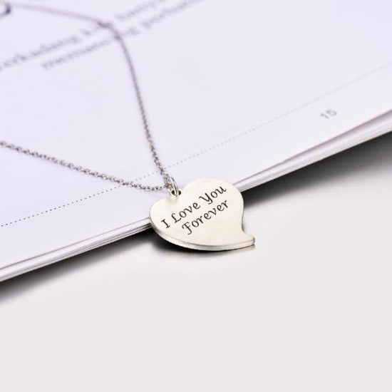 925 Sterling Silver Heart Engraved Photo Necklace, Memorial Gift - onlyone