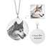 925 Sterling Silver Pet Lithograph Pet Portrait Pet Paw Print Engraved Coin Photo Necklace - onlyone