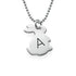 925 Sterling Silver Tiny Rabbit Initial Necklace - onlyone