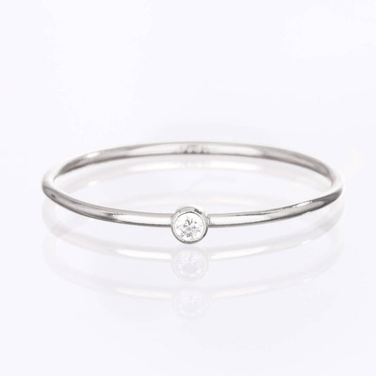 925 Sterling Silver Single Birthstone Ring