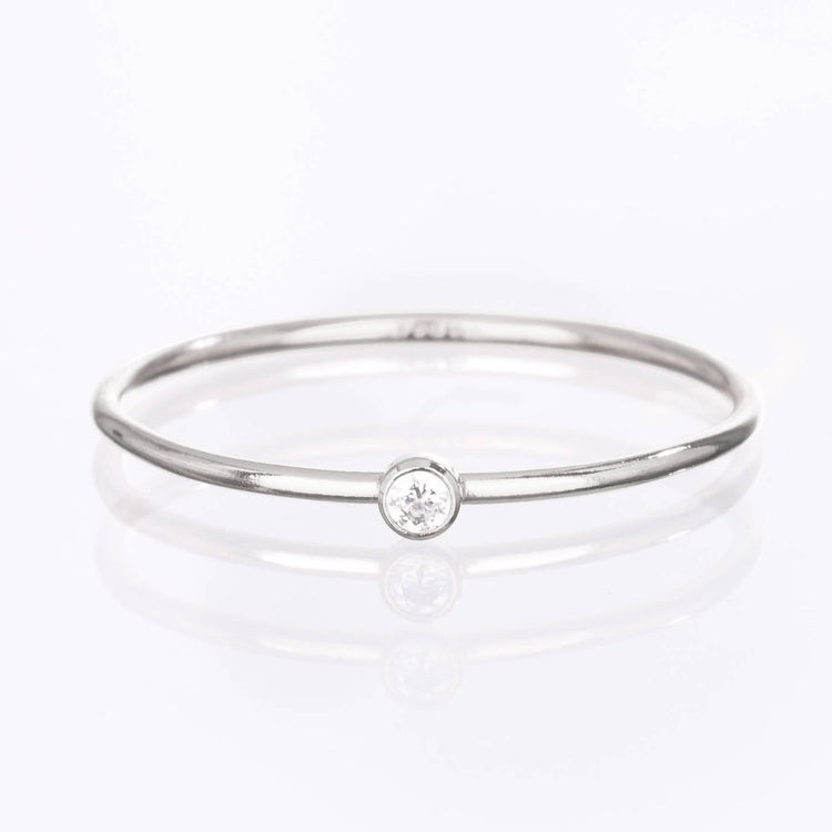 925 Sterling Silver Single Birthstone Ring