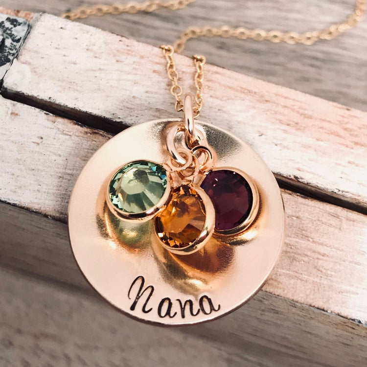 925 Sterling Silver Personalized Coin Necklace With Birthstone