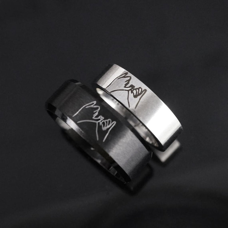 925 Sterling Silver Custom Engraved Wedding Rings Couple Ring Set