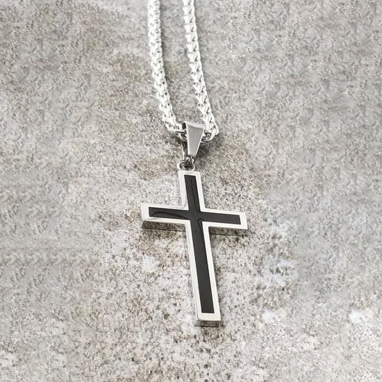 Stainless Steel Men Cross Pendant Necklace Father's Day Gift - onlyone