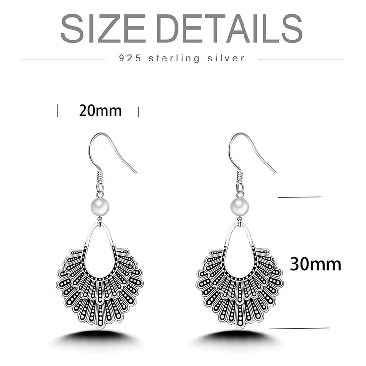 925 Sterling Silver Dissent Collar Earrings With Pearl