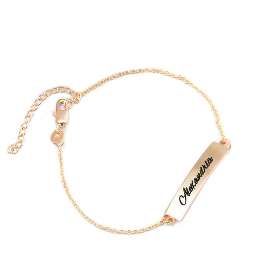 925 Sterling Silver Personalized Name Bar Bracelet