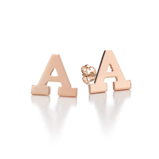 10K/14K Gold Personalized Initial Stud Earrings