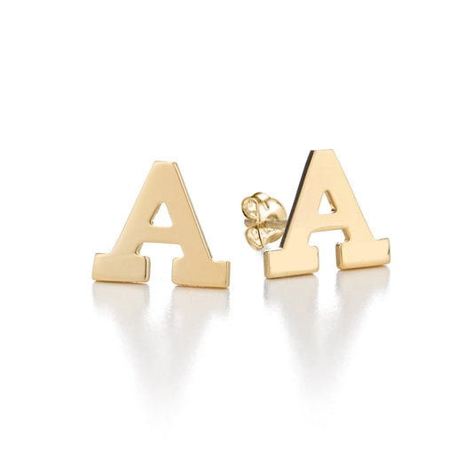 10K/14K Gold Personalized Initial Stud Earrings