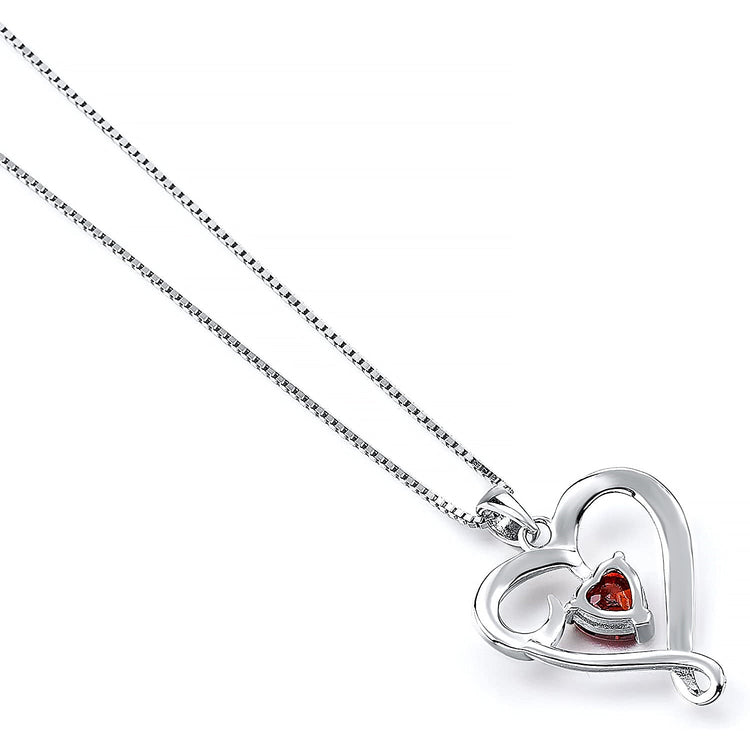 925 Sterling Silver Heart Pendant Necklace Mother's Birthday Gift