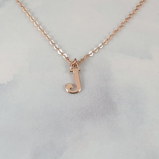 925 Sterling Silver Big Capital Letter Initial Necklace - onlyone