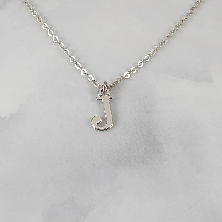 925 Sterling Silver Big Capital Letter Initial Necklace - onlyone