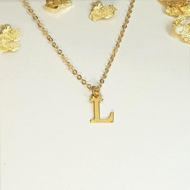 925 Sterling Silver Big Capital Letter Initial Necklace - onlyone