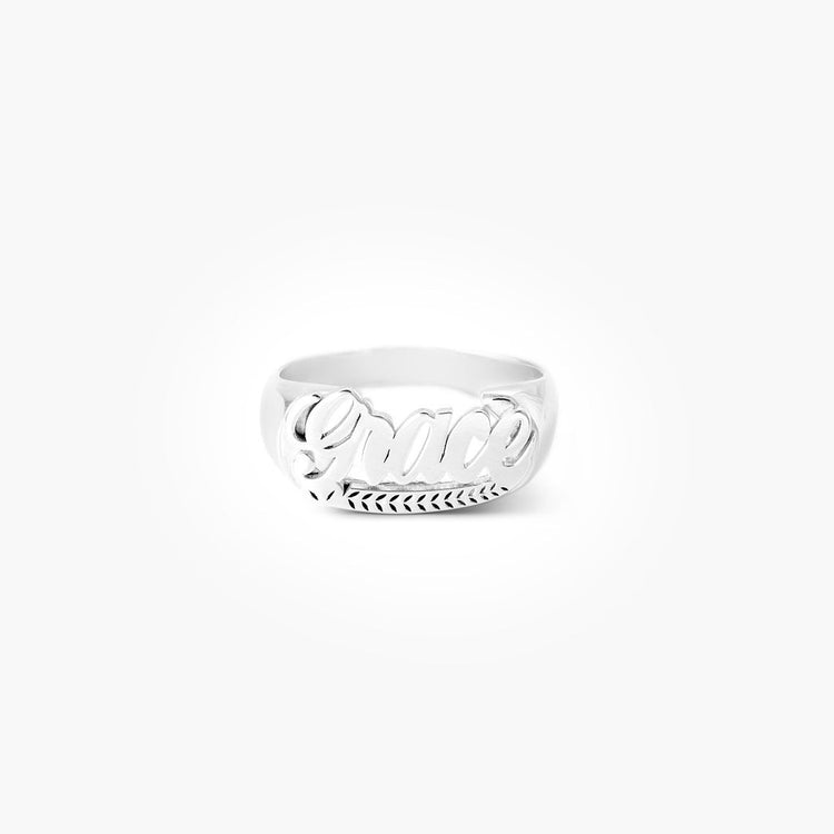 925 Sterling Silver Throwback Name Ring