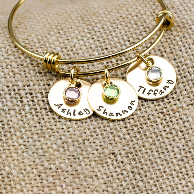 925 Sterling Silver Personalized Name Bracelet With Birthstone