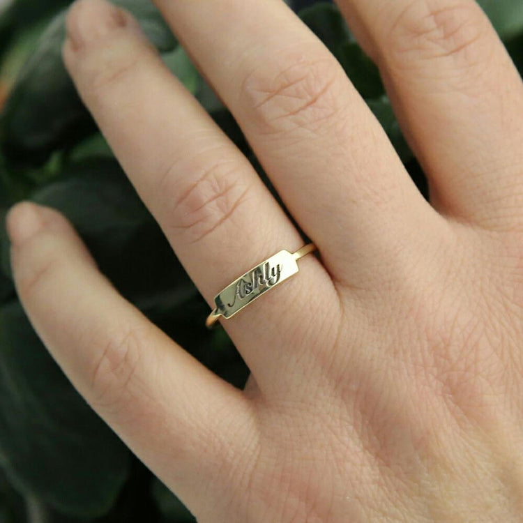 925 Sterling Silver Personalized Engraved Simple Ring