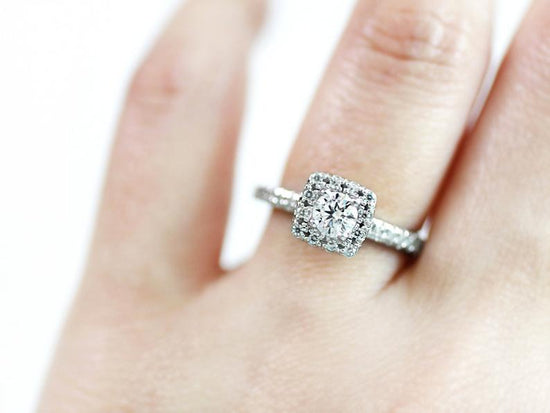 CZ Solitary Engagement Ring/ Promise ring/ Proposal Ring/ Wedding ring/ Wedding jewelry - onlyone