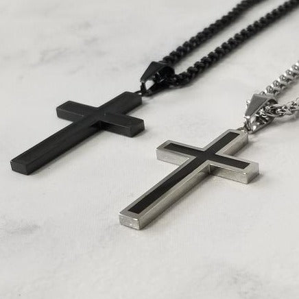 Stainless Steel Men Cross Pendant Necklace Father's Day Gift - onlyone