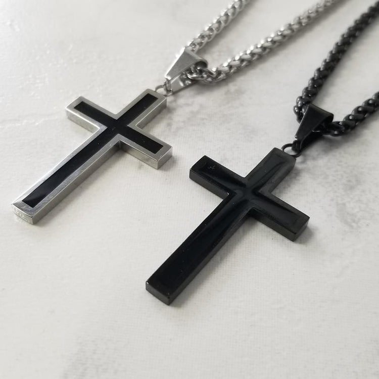 Stainless Steel Men Cross Pendant Necklace Father's Day Gift - onlyone