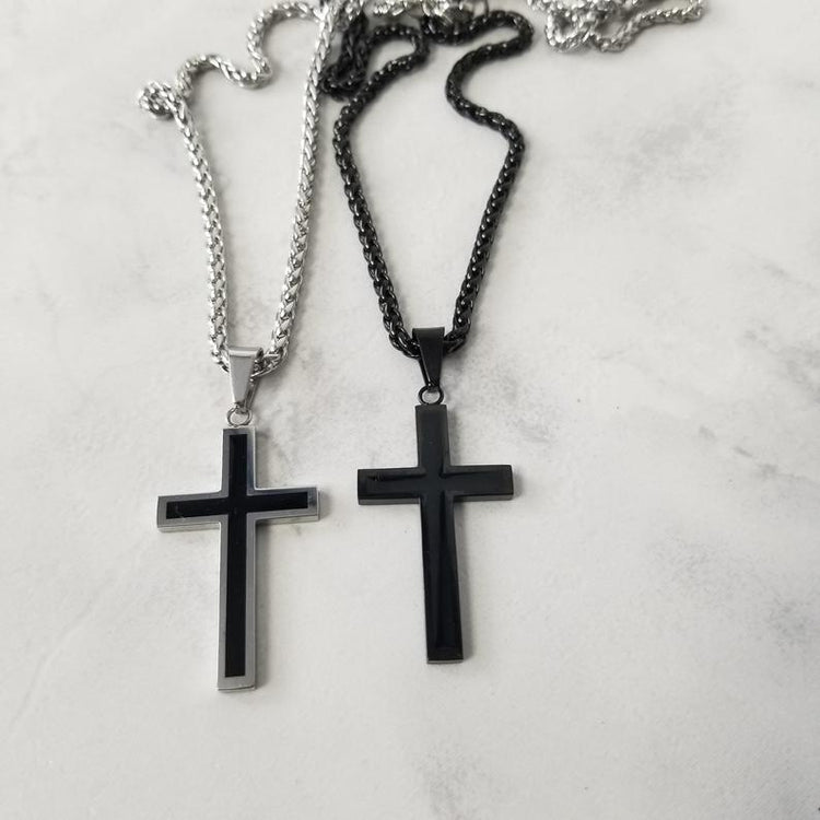 Stainless Steel Men Cross Pendant Necklace Father's Day Gift - onlyone