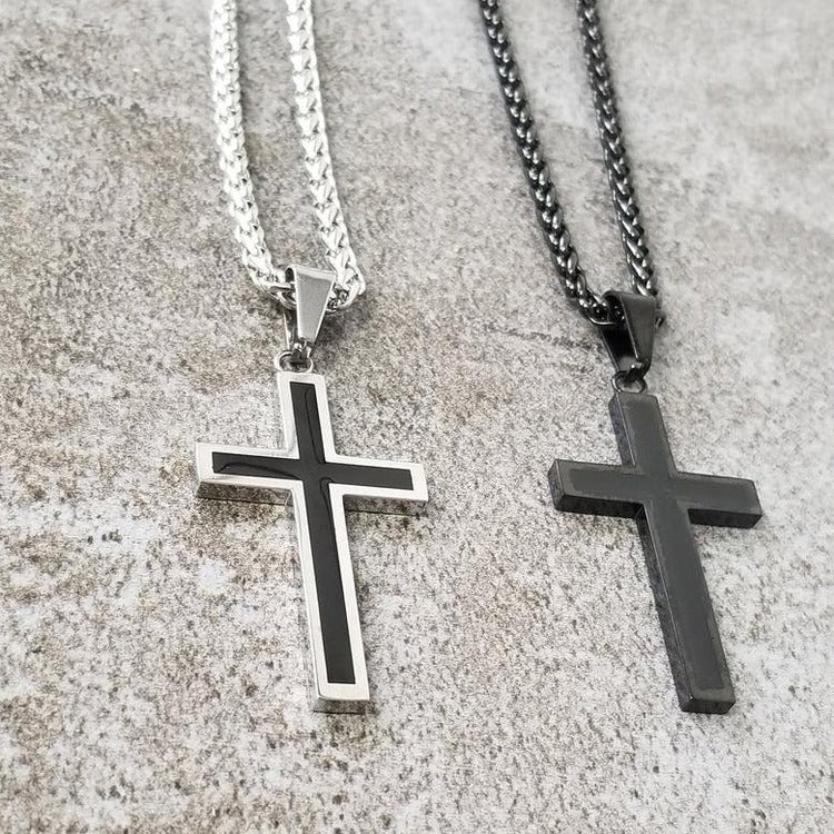 Stainless Steel Men Cross Pendant Necklace Father's Day Gift - onlyone