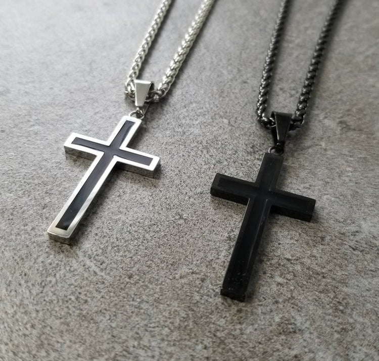 Stainless Steel Men Cross Pendant Necklace Father's Day Gift - onlyone