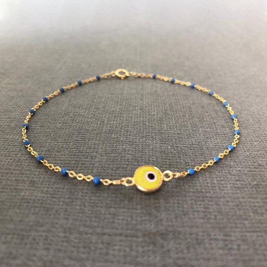 925 Sterling Silver Evil Eye Anklet, Dainty Evil eye jewelry