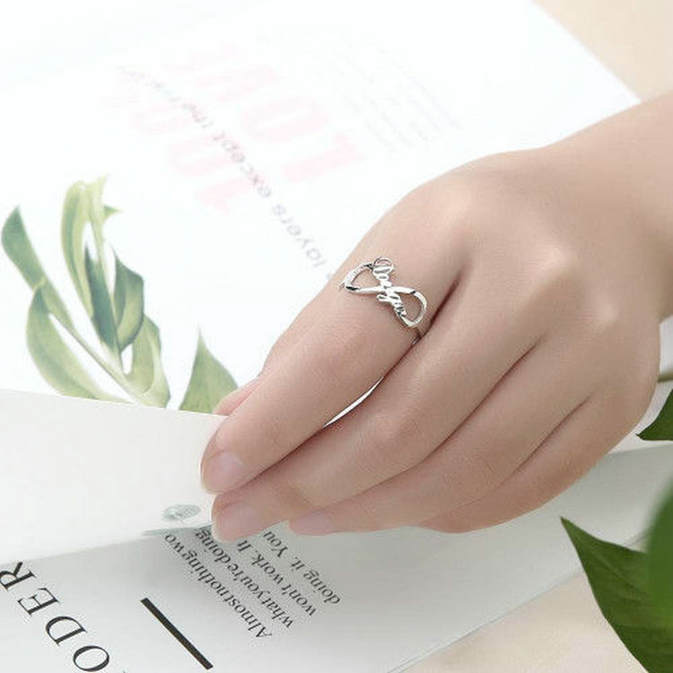 925 Sterling Silver Personalized Infinity Nameplate Ring - onlyone