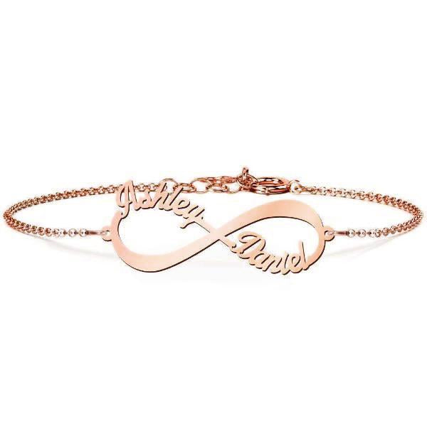 925 Sterling Silver Personalized Infinity Name Bracelet