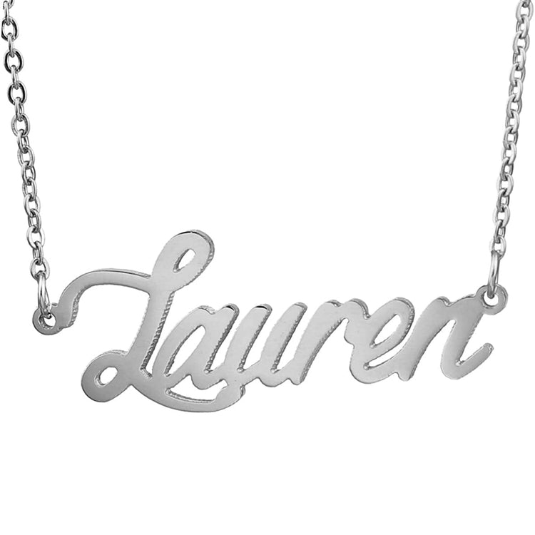 Collier avec nom personnalisé de style "Lauren" en argent sterling 925