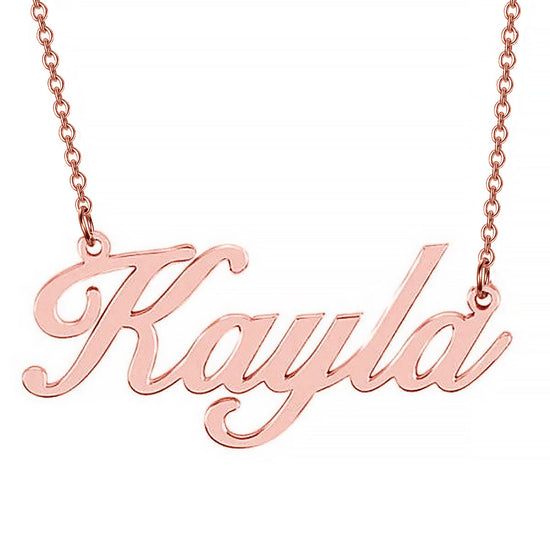 925 Sterling Silver Custom Script Kayla Name Necklace Nameplate Necklace, Gift For Her - onlyone